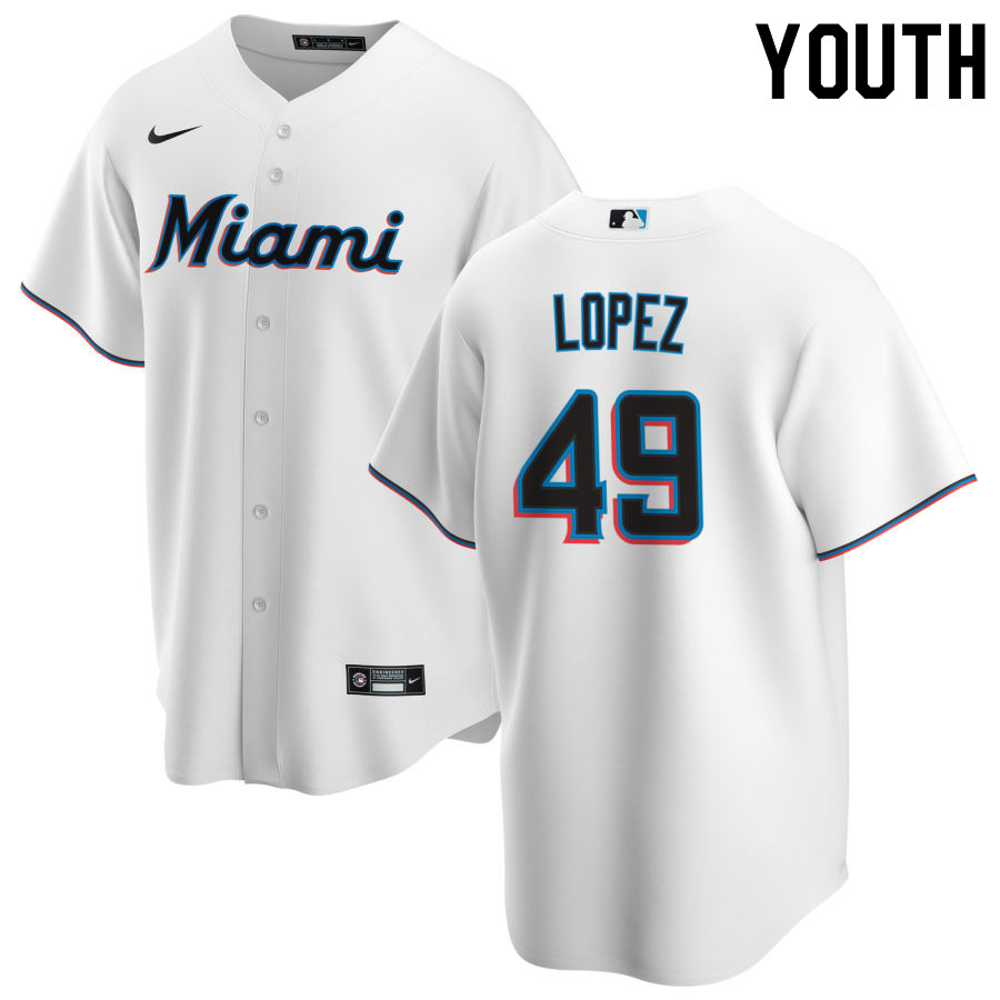 Nike Youth #49 Pablo Lopez Miami Marlins Baseball Jerseys Sale-White